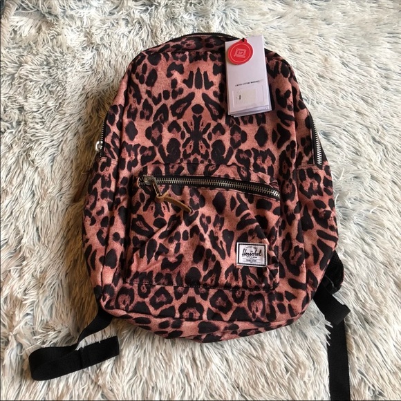 herschel backpack leopard print